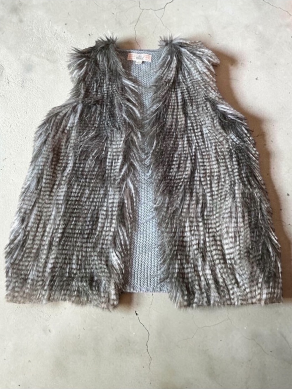 Pink Republic Grey Faux Fur Vest